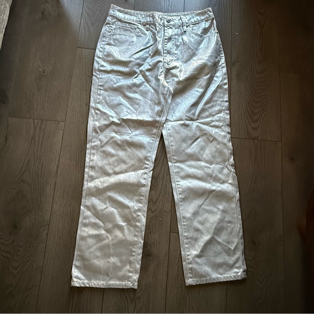 Rebecca Minkoff Shimmering Silver Trousers